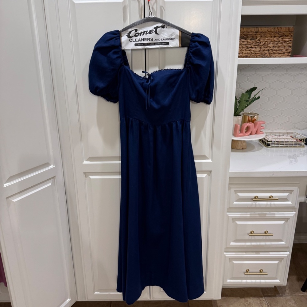 Reformation Marella Linen Midi-Dress - size 6 - Picture 2 of 4